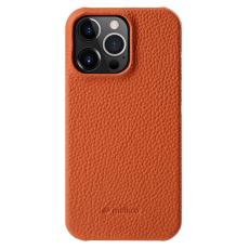 Melkco - MELKCO Mobilskal till iPhone 14 Pro &Auml;kta L&auml;der + PC - Orange
