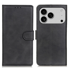 A-One Brand - iPhone 17 Pro Max Plånboksfodral Cowhide Texture - Svart