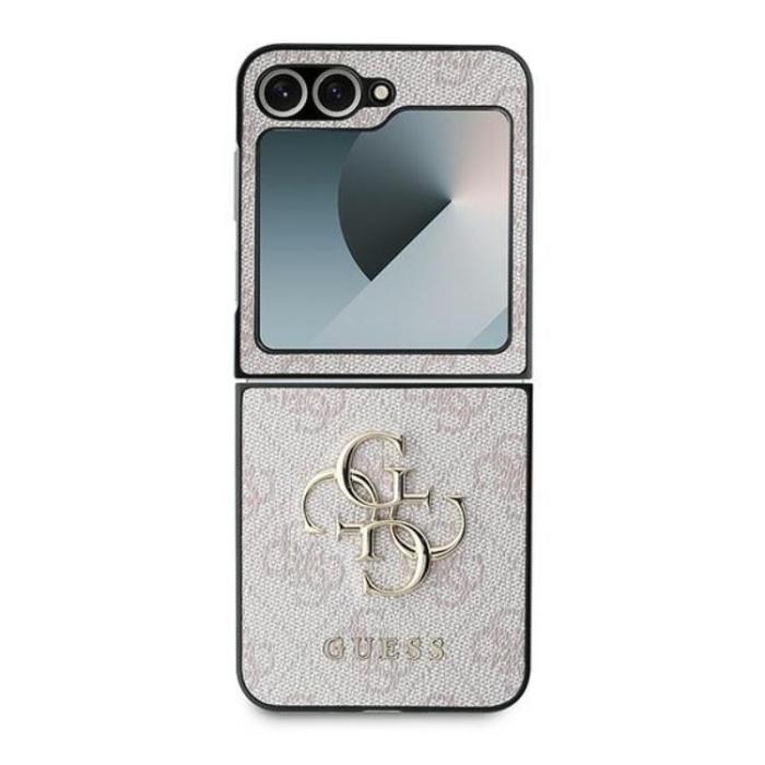 Guess - Guess Galaxy Z Flip 6 Mobilskal Läder 4G Metal Logo - Rosa