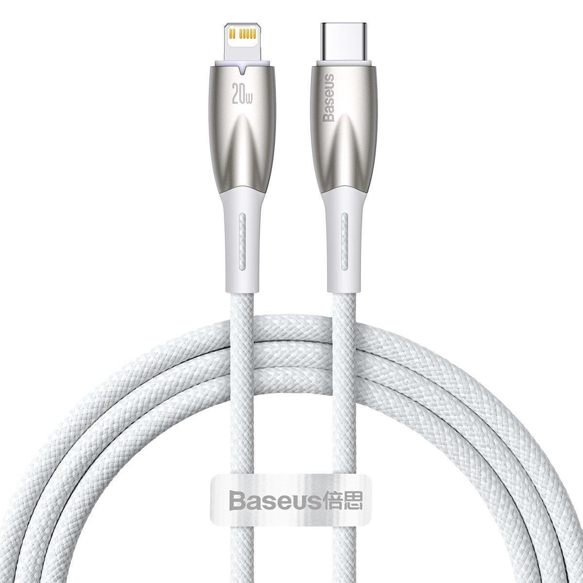Baseus USB-C till Lightning kabel 1m Glimmer 20W - Vit | 3541 | AlltMobil