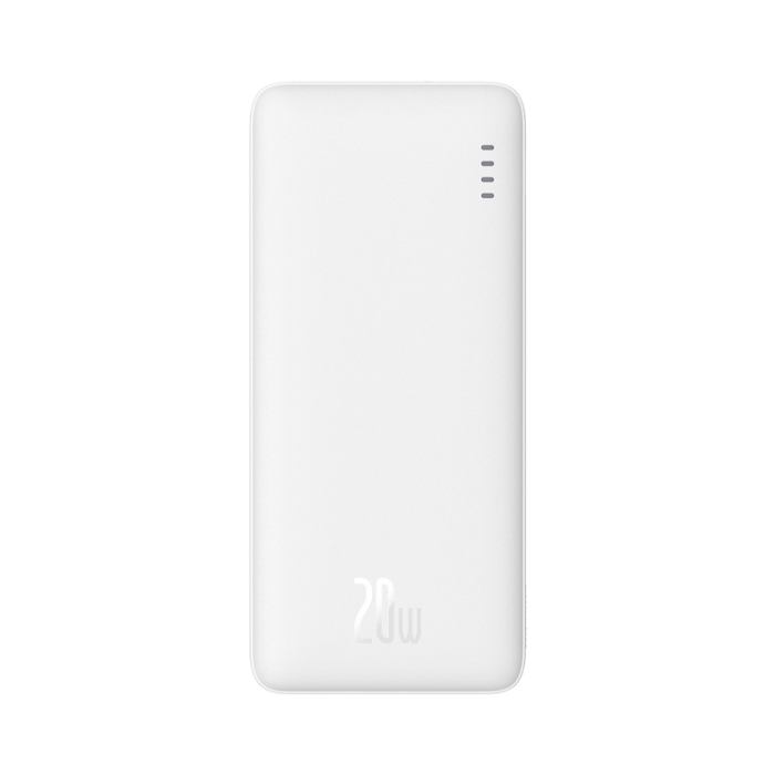 BASEUS - Baseus Powerbank 10000 mAh 20W Med USB-A Till USB-C Kabel - Vit