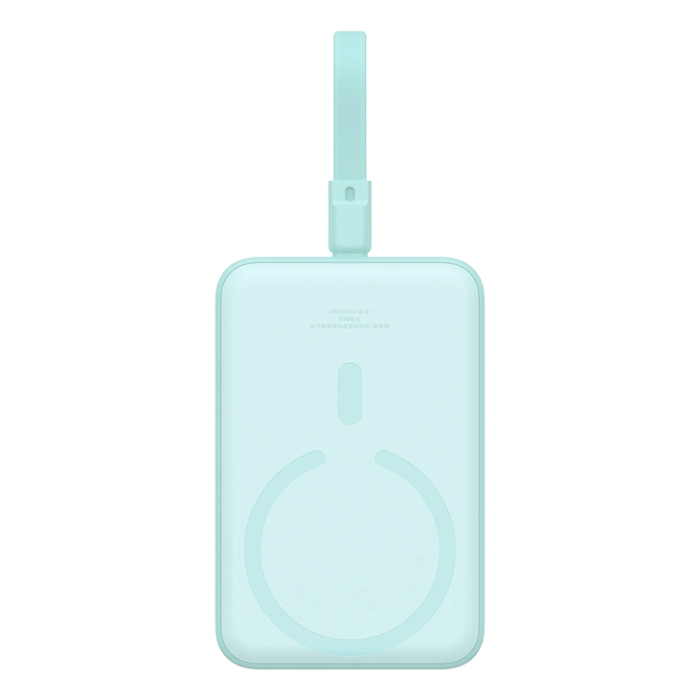 BASEUS - Baseus Magsafe Powerbank 10000mAh 20W Med Built-in Lightning Kabel - Blå