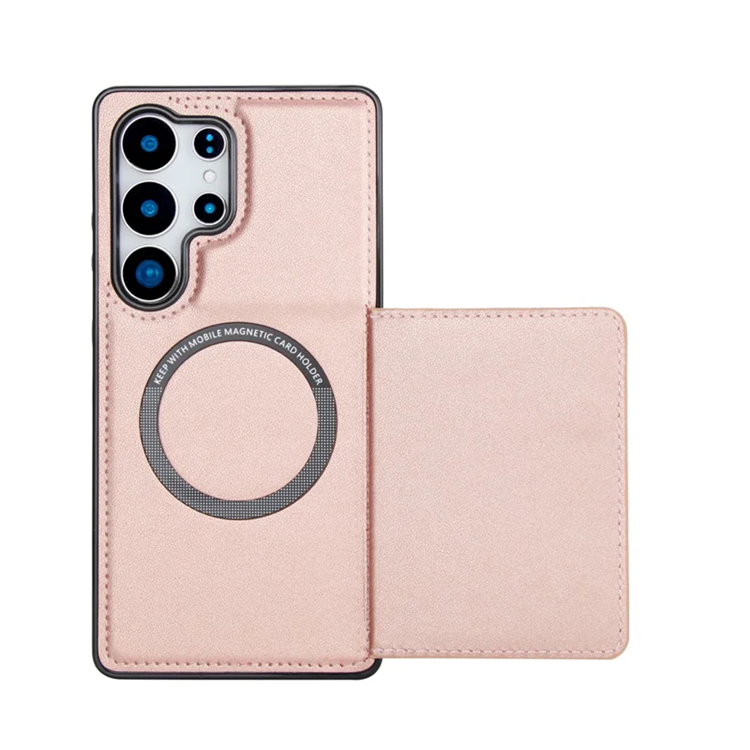 Galaxy S25 Ultra Konstläder Plånboksfodral MagSafe Detachable - Roséguld | 2353 | AlltMobil