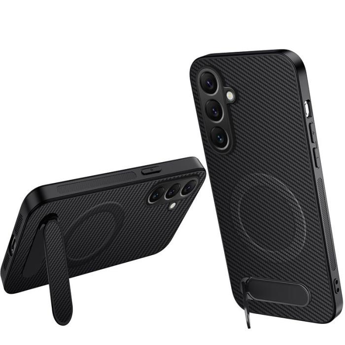 WANLONFENG - WANLONFENG Mobilskal för Samsung Galaxy S26 Magnetiskt Kickstand - Svart