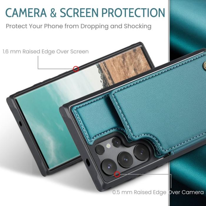 Caseme - CaseMe Mobilfodral för Samsung Galaxy S26 Ultra Konstläder RFID 5 kort - Grön