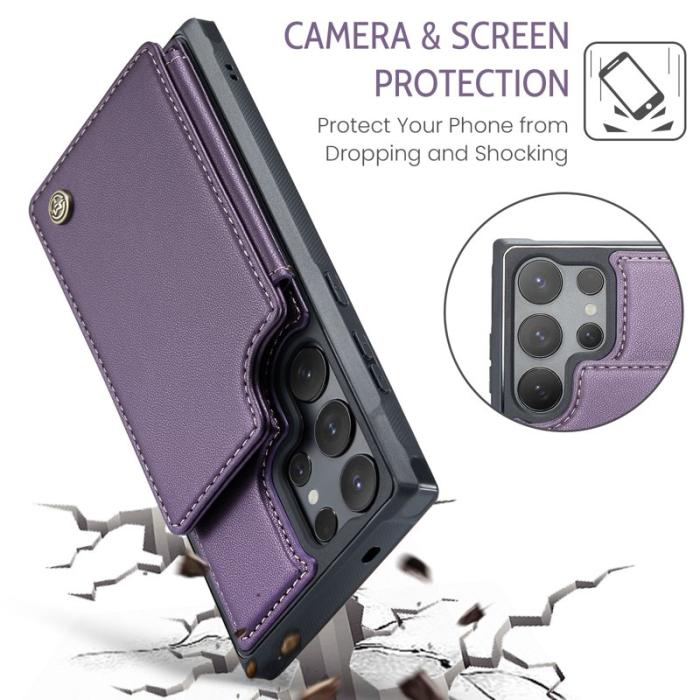 Caseme - CaseMe Mobilfodral för Samsung Galaxy S26 Ultra Konstläder RFID 5 kort - Lila