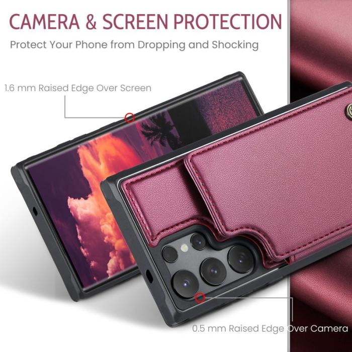 Caseme - CaseMe Mobilfodral för Samsung Galaxy S26 Ultra Konstläder RFID 5 kort - Röd