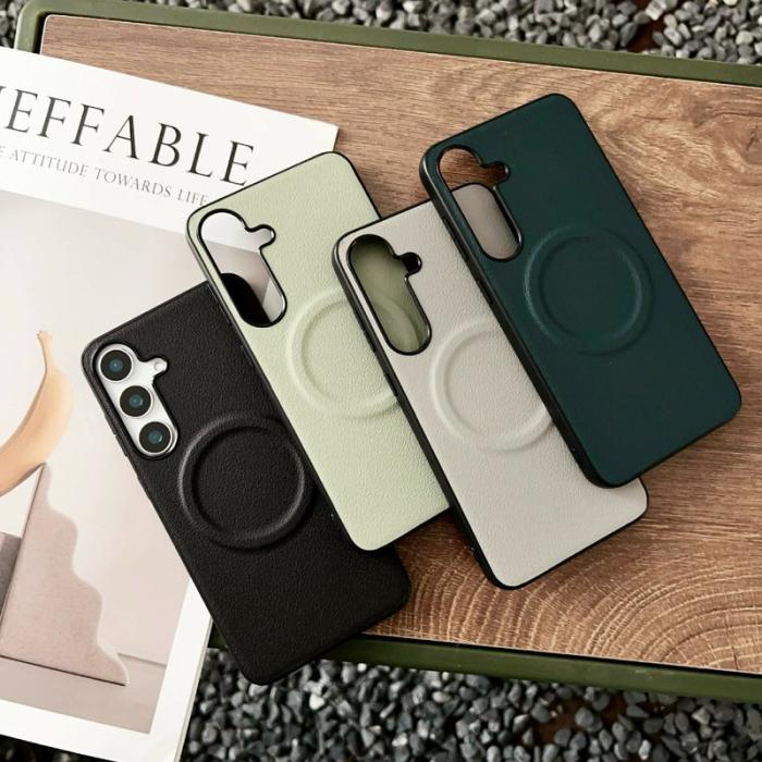 OEM - Mobilskal för Samsung Galaxy S26 Magnetiskt Konstläder + TPU - Svartgrön