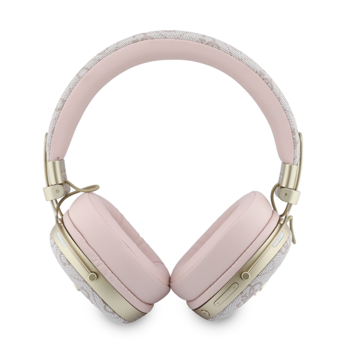 Guess - Guess On-Ear Hörlurar Bluetooth ENC Metal 4G Script Logo - Rosa