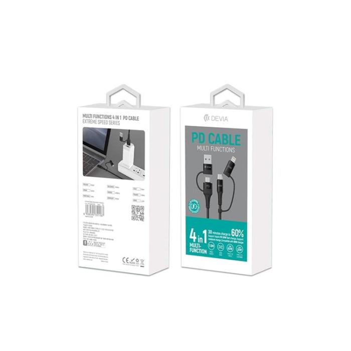 Devia - Devia 4in1 USB-C/USB/Lightning/Typ-C Kabel 1.5m Extreme EC504 PD