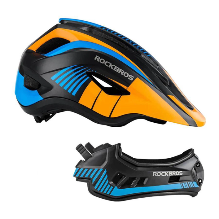 Rockbros - Rockbros Cykelhjälm Med Detachable Visor M - Svart/Orange