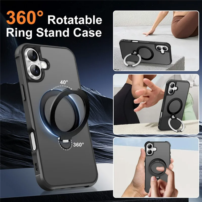 A-One Brand - iPhone 17 Mobilskal MagSafe Kickstand TPU + PC - Svart