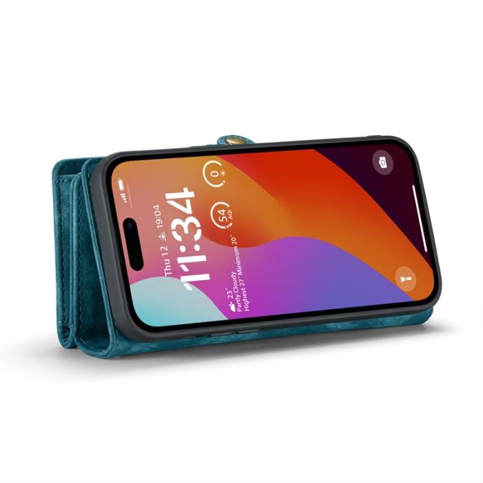 Caseme - CASEME 008 iPhone 16 Pro Plånboksfodral Konstläder med Blå
