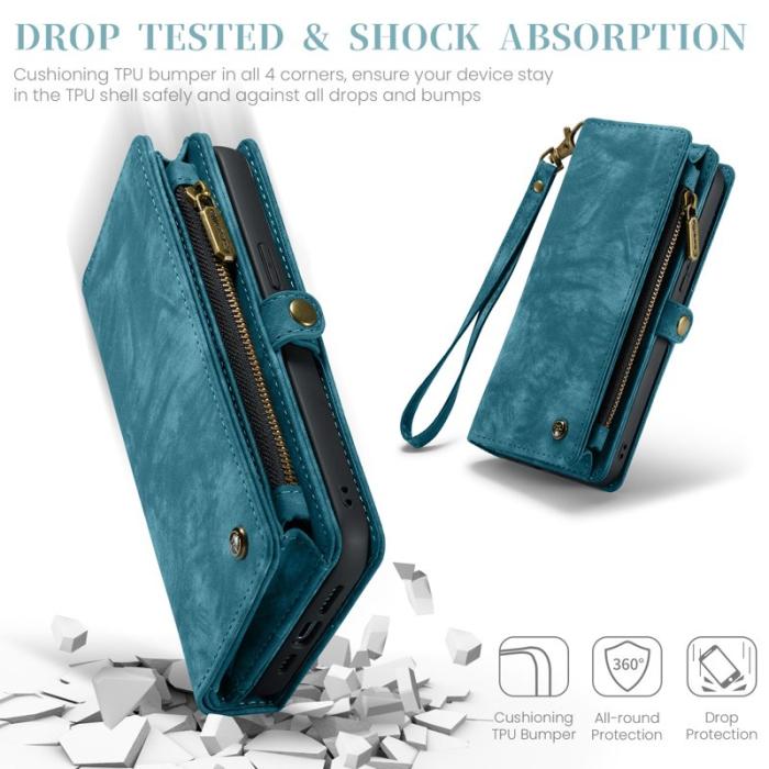 Caseme - CASEME 008 iPhone 16 Pro Plånboksfodral Konstläder med Blå