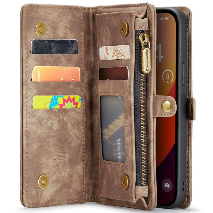 Caseme - CASEME 008 iPhone 16 Pro Plånboksfodral Konstläder med - Brun