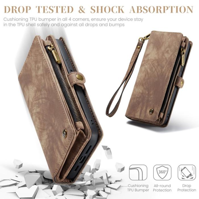 Caseme - CASEME 008 iPhone 16 Pro Plånboksfodral Konstläder med - Brun