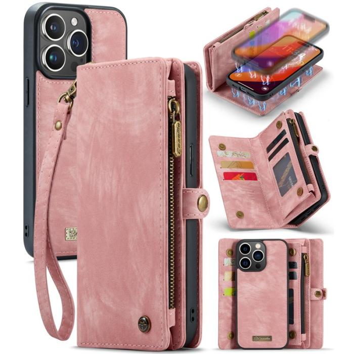 Caseme - CASEME 008 iPhone 16 Pro Plånboksfodral Konstläder med - Rosa