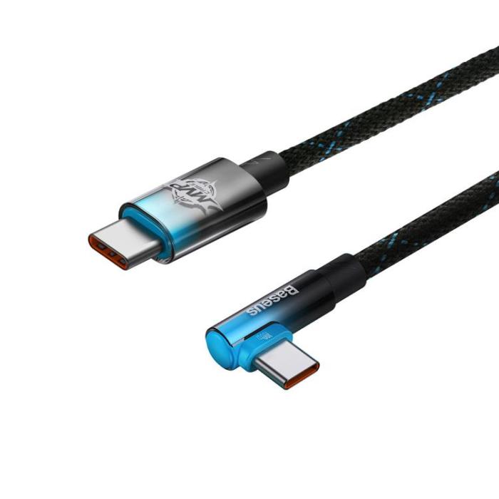BASEUS - Baseus Elbow USB USB-C till USB-C kabel 100W 2m - Blå