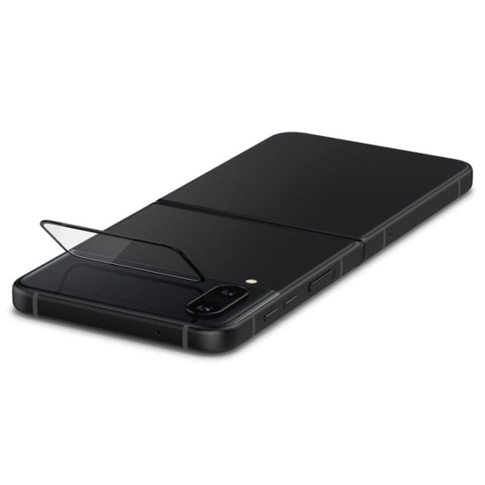 UTGATT - Spigen Galaxy Z Flip 4 Härdat glas EZ FIT + Gångjärnsfilm 2-PACK - Svart