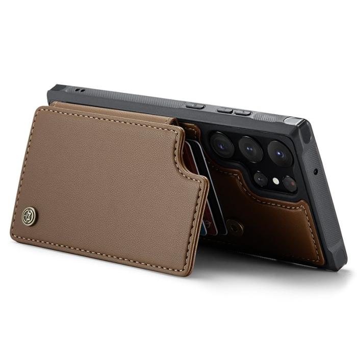 Caseme - CASEME C22 Samsung Galaxy S23 Ultra Fodral Konstläder brun