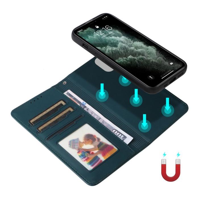 BETOPNICE - BETOPNICE iPhone 11 Pro Max Plånboksfodral - Detachable Konstläder- Blå
