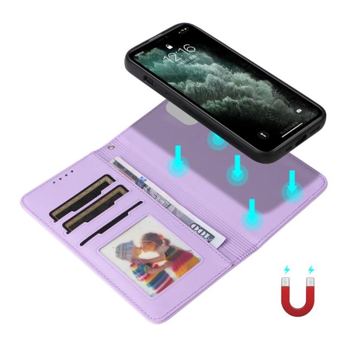 BETOPNICE - BETOPNICE iPhone 11 Pro Max Plånboksfodral - Detachable Konstläder- Lila