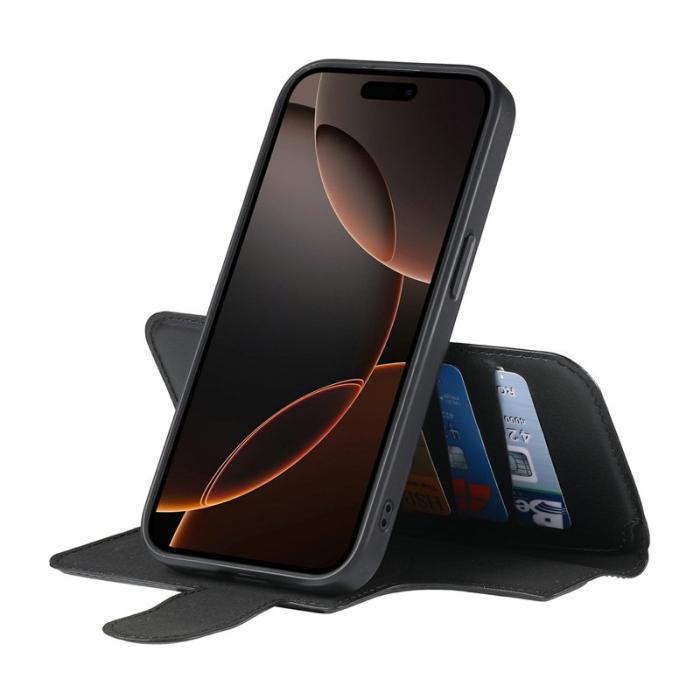 CASENEO - CASENEO iPhone 14 Pro Max Plånboksfodral Konstläder - Svart