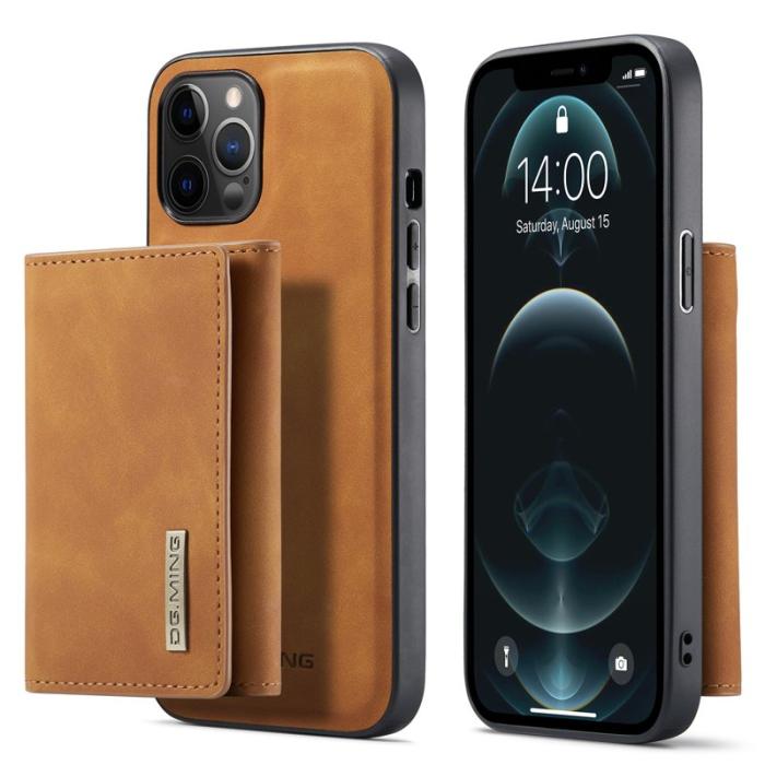 DG.MING - DG.MING M1 Series Plånboksfodral Konstläder TPU för iPhone 13 Pro - Brun