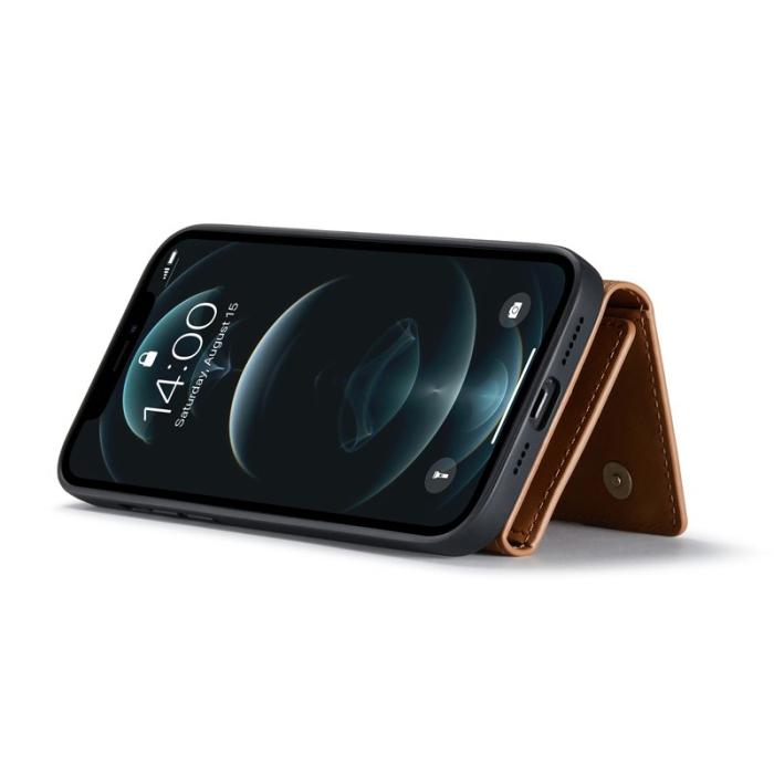 DG.MING - DG.MING M1 Series Plånboksfodral Konstläder TPU för iPhone 13 Pro - Brun