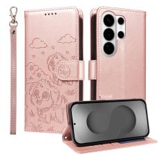 OEM - Mobilskal till Samsung Galaxy S26 Ultra KonstL&auml;der RFID-Skydd - Rosa
