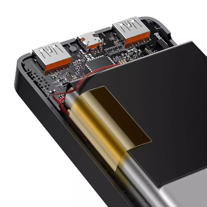 BASEUS - Baseus Digital Display Snabbladdare 10000mAh 20W - Svart