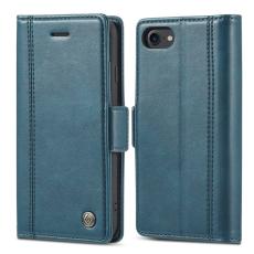 LC.imeeke - LC.IMEEKE iPhone 7/8/SE Pl&aring;nboksfodral i Konstl&auml;der - Bl&aring;