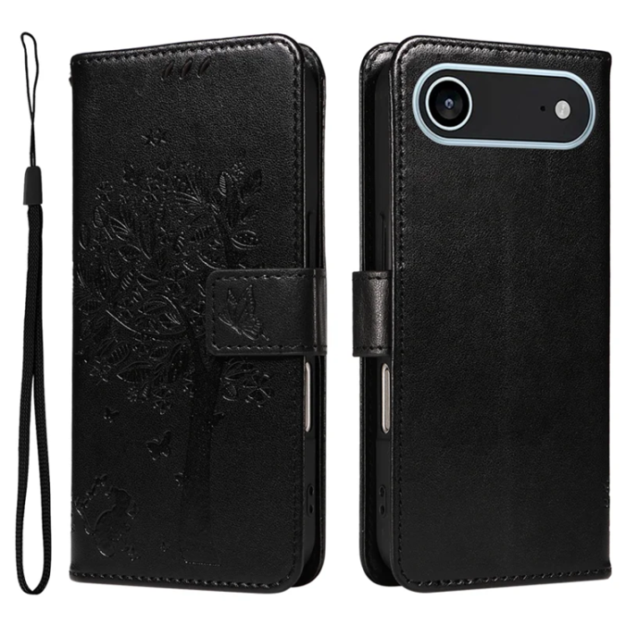 A-One Brand - iPhone 17 Air Plånboksfodral Tree Pattern - Svart