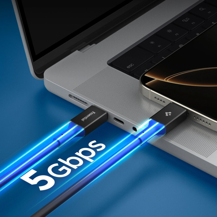 Spigen - Spigen USB-C till USB-C kabel 2m 100W - Svart