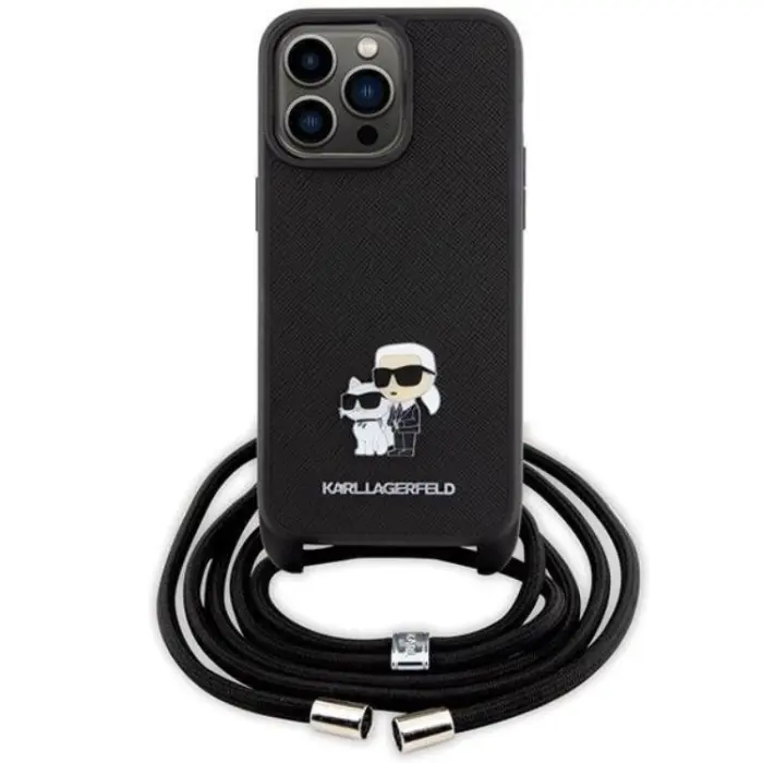 KARL LAGERFELD - KARL LAGERFELD iPhone 15 Pro Max Halsbandsskal Crossbody Saffiano