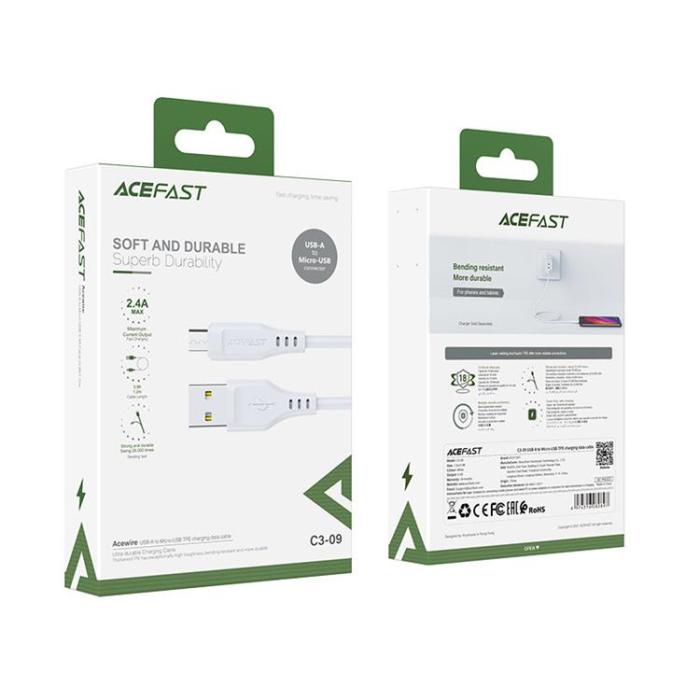 UTGATT1 - Acefast USB Till Micro USB Kabel 1.2m - Vit