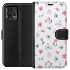 iSecrets - Plånboksfodral till Motorola Moto G72 med Blommor och fjärillar