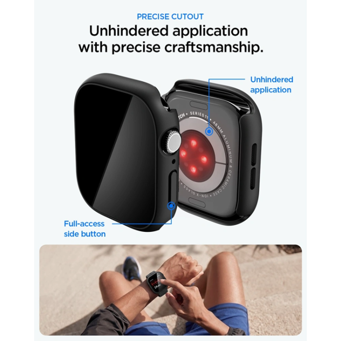 Spigen - Spigen Apple Watch 10/11 (46mm) Skal Skin Fit 360 - Svart