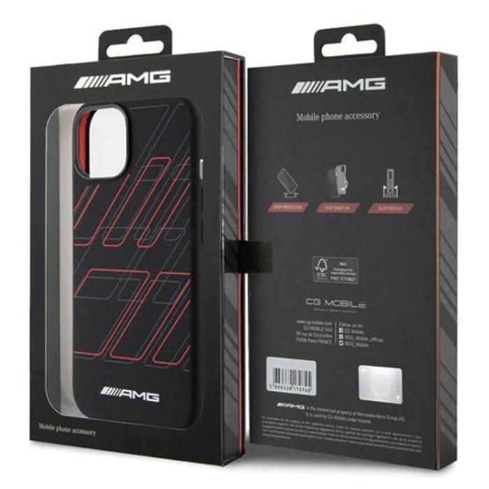 Mercedes - AMG iPhone 15/14 Plus Mobilskal MagSafe Silikon Large Rhombuses