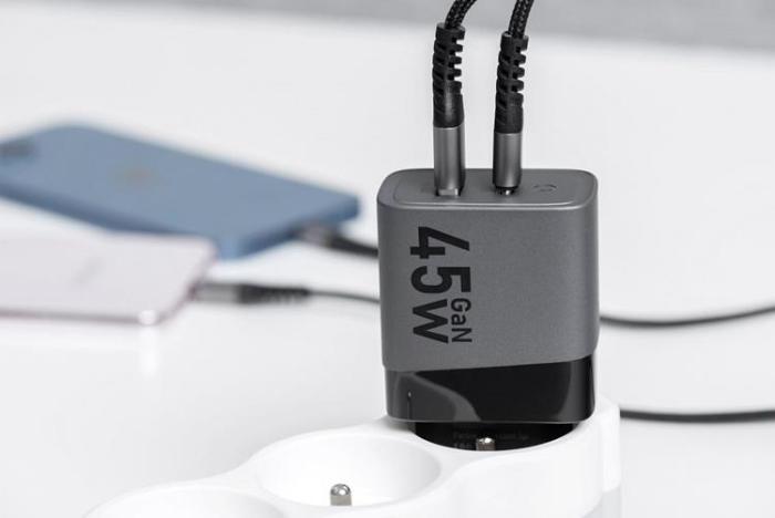 Forcell - Forcell F-Energy Väggladdare GaN 45W 1xUSB-C 1xUSB-A 4A PD QC 4.0
