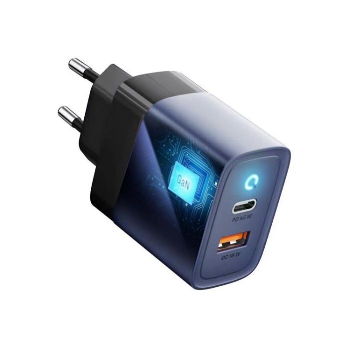Forcell - Forcell F-Energy Väggladdare GaN 45W 1xUSB-C 1xUSB-A 4A PD QC 4.0