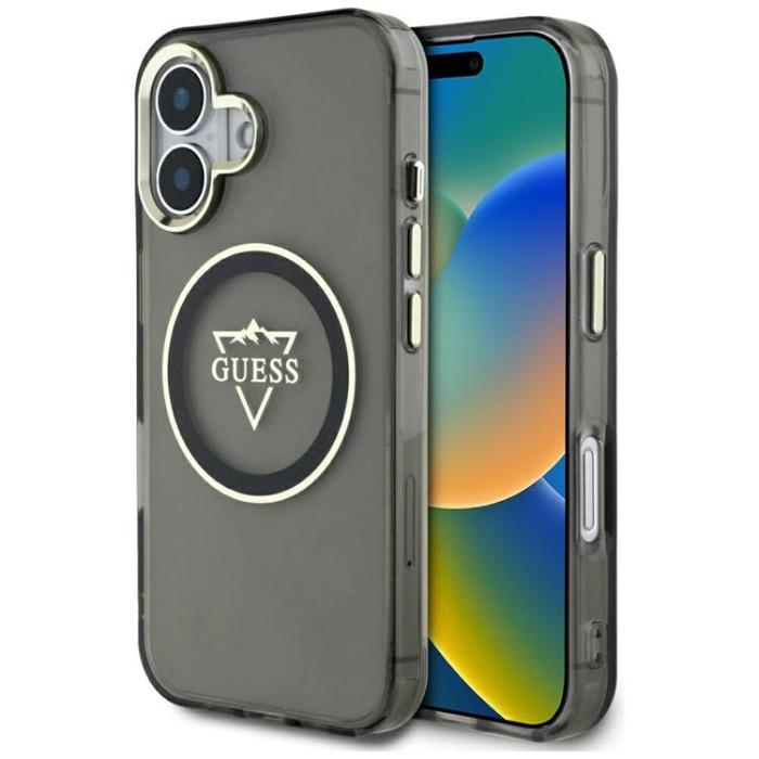 Guess - Guess iPhone 16 Mobilskal MagSafe IML Mountain Logo - Svart