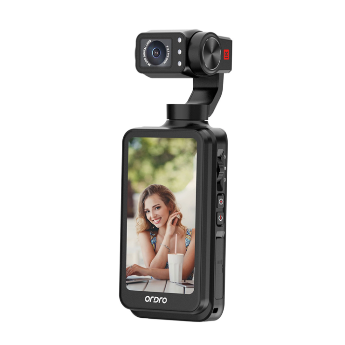Ordro - Ordro 3-Axis Gimbalkamera 5K, för Vloggning och YouTube Pocket M5 - Svart
