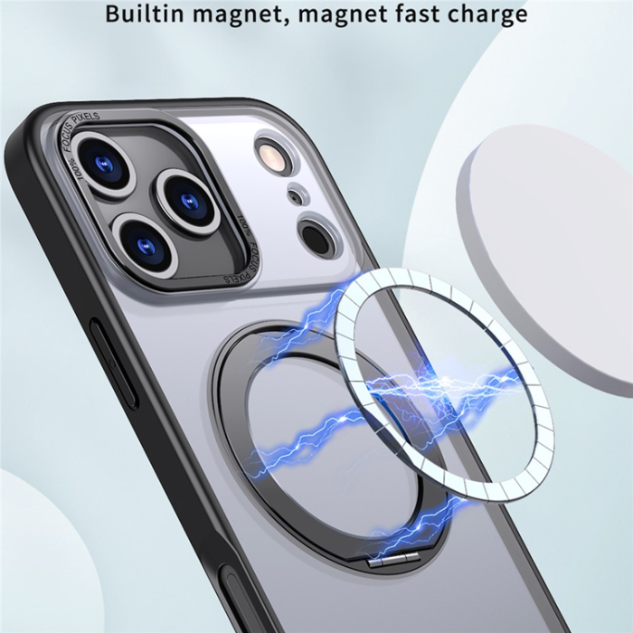 A-One Brand - iPhone 17 Pro Max Mobilskal MagSafe Kickstand - Svart