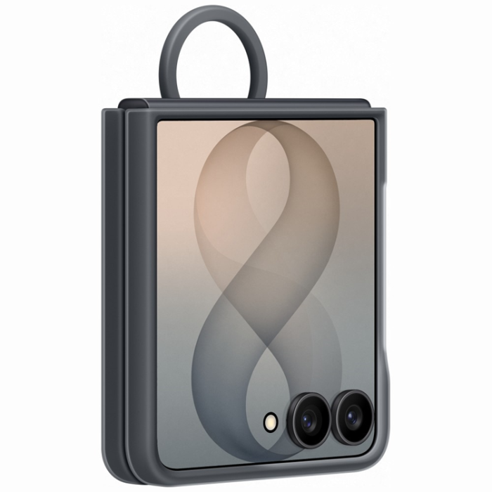 Samsung - Samsung Mobilskal för Galaxy Z Flip 8 Silikon Ring Magnet - Grafit