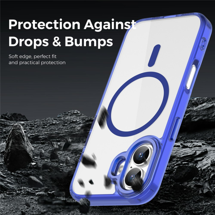 A-One Brand - iPhone 17 Mobilskal MagSafe TPU+PC Transparent - Sapphire
