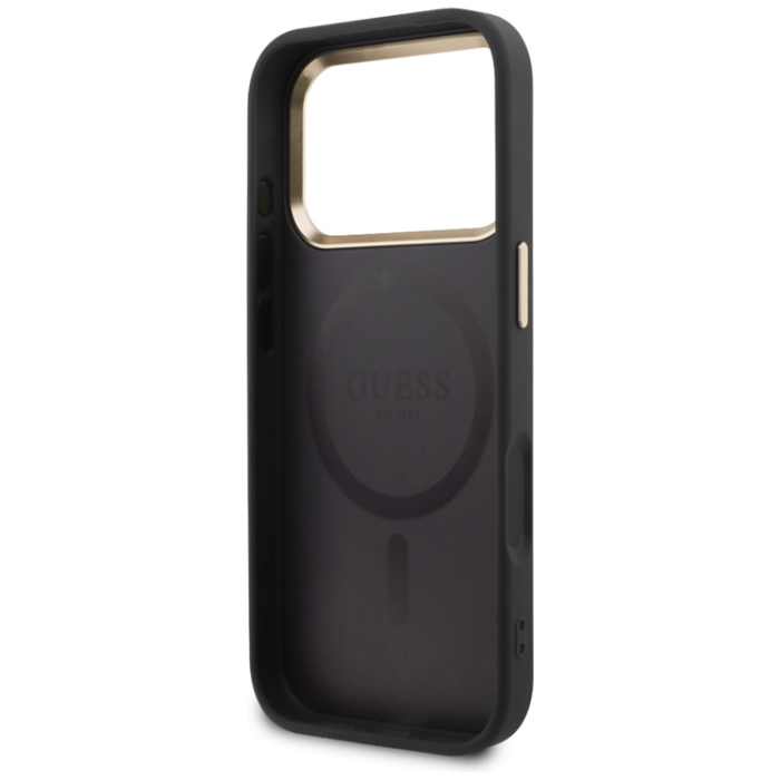 Guess - Guess Mobilskal För iPhone 17 Pro Max MagSafe Perforated 4G - Svart