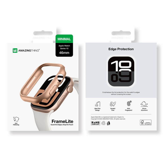 AmazingThing - AmazingThing Apple Watch 46mm Skal Minimal - Rosa Guld