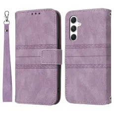 OEM - Samsung Galaxy S26 Fodral Konstl&auml;der Impr&auml;ntat - Lila