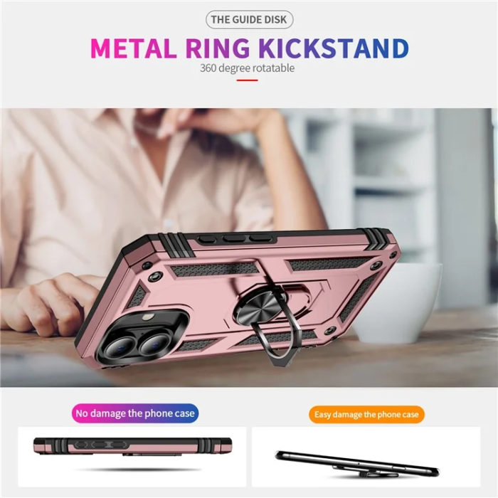 A-One Brand - iPhone 16 Plus Mobilskal med Kickstand - Roséguld